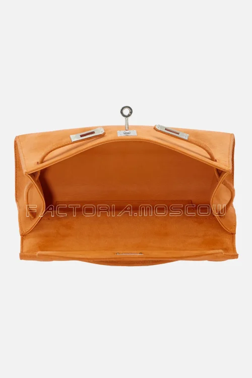 Hermes Kelly Pochette Orange Veau Doblis PHW