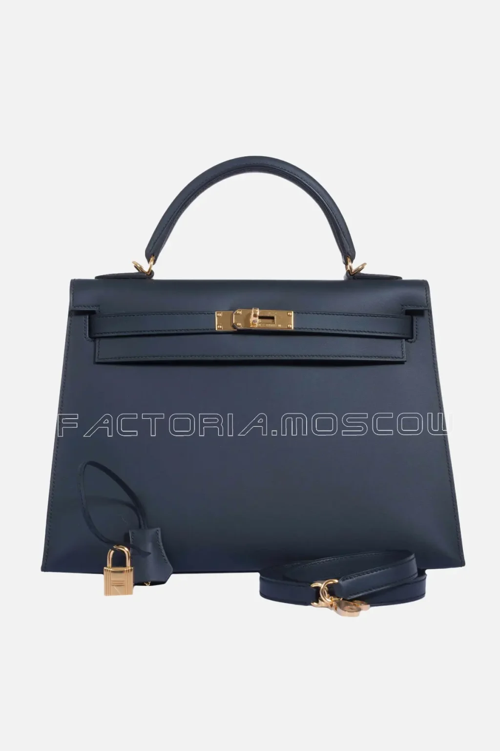 Hermes Kelly Sellier 32 Veau Sombrero Bleu (Blue) Obscur GHW