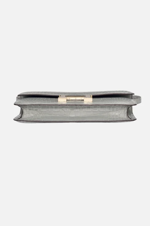 Hermes Constance Elan Gris Cement Matte Alligator GHW