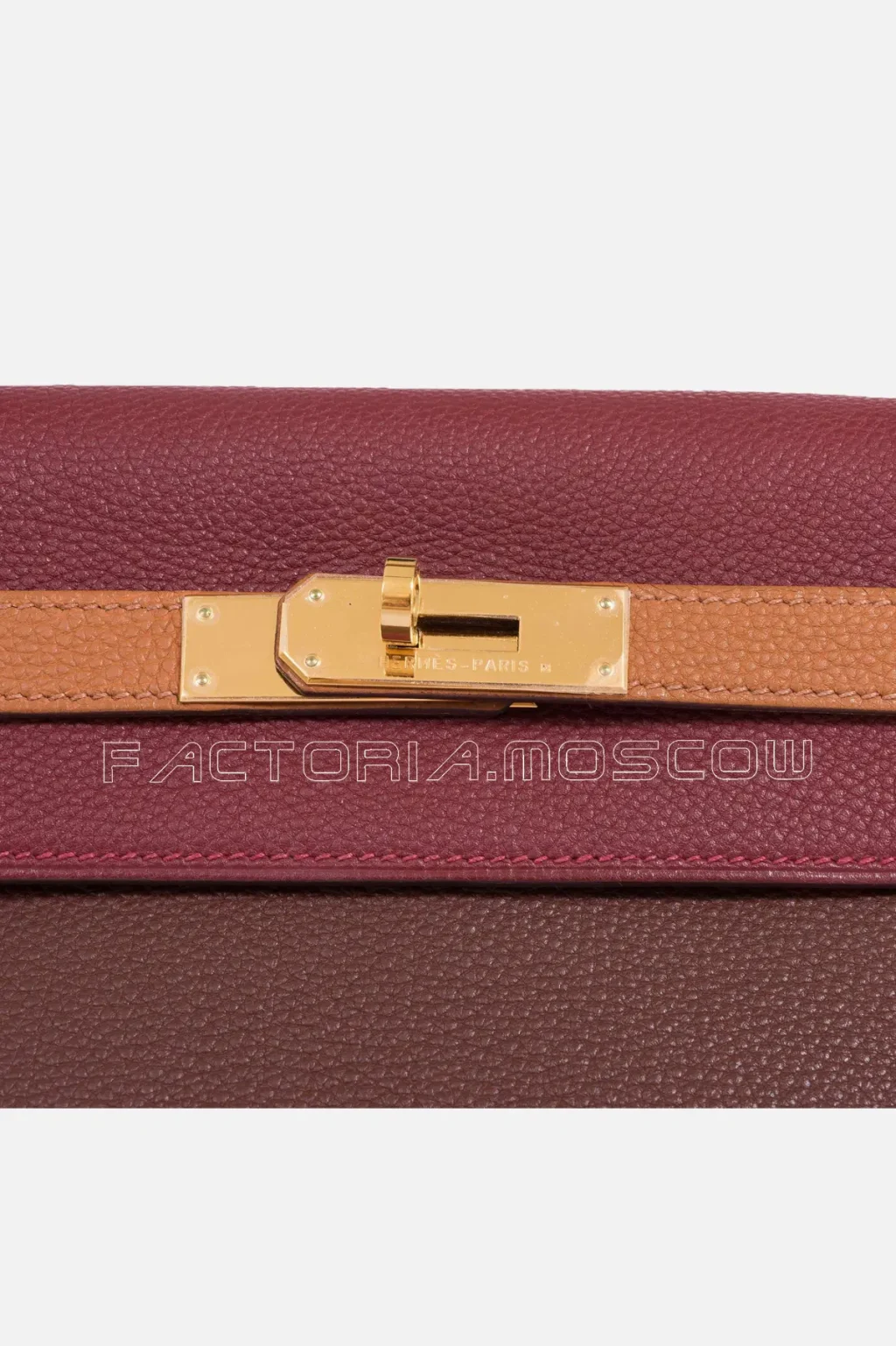 Hermes Kelly Retourne 32 Togo Tri-Colour Rouge H/Havane/GHW