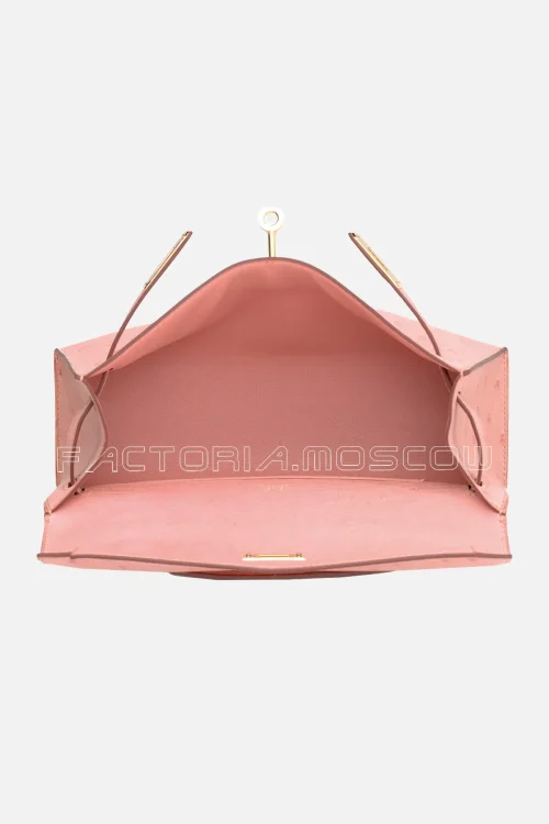 Hermes Kelly Pochette Ostrich Colour Terre Cuite GHW