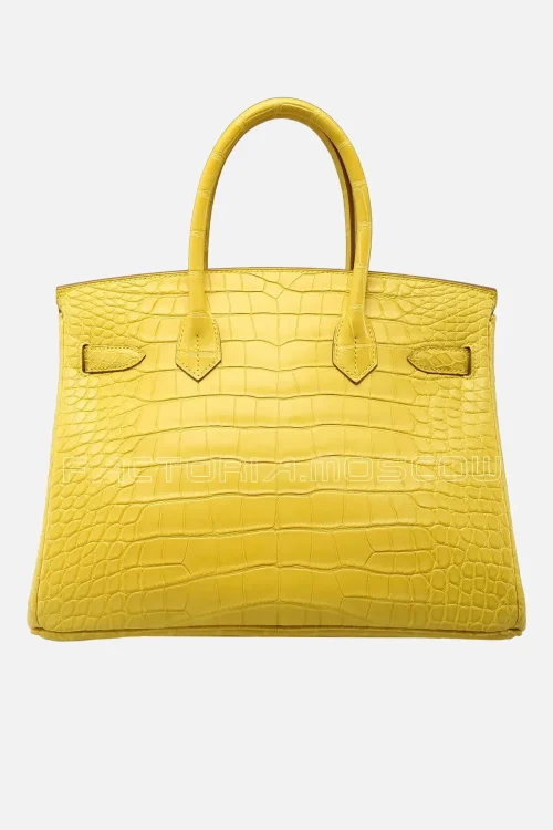 Hermes HSS Birkin 30 Mimosa & Gris Perle Alligator Brushed GHW
