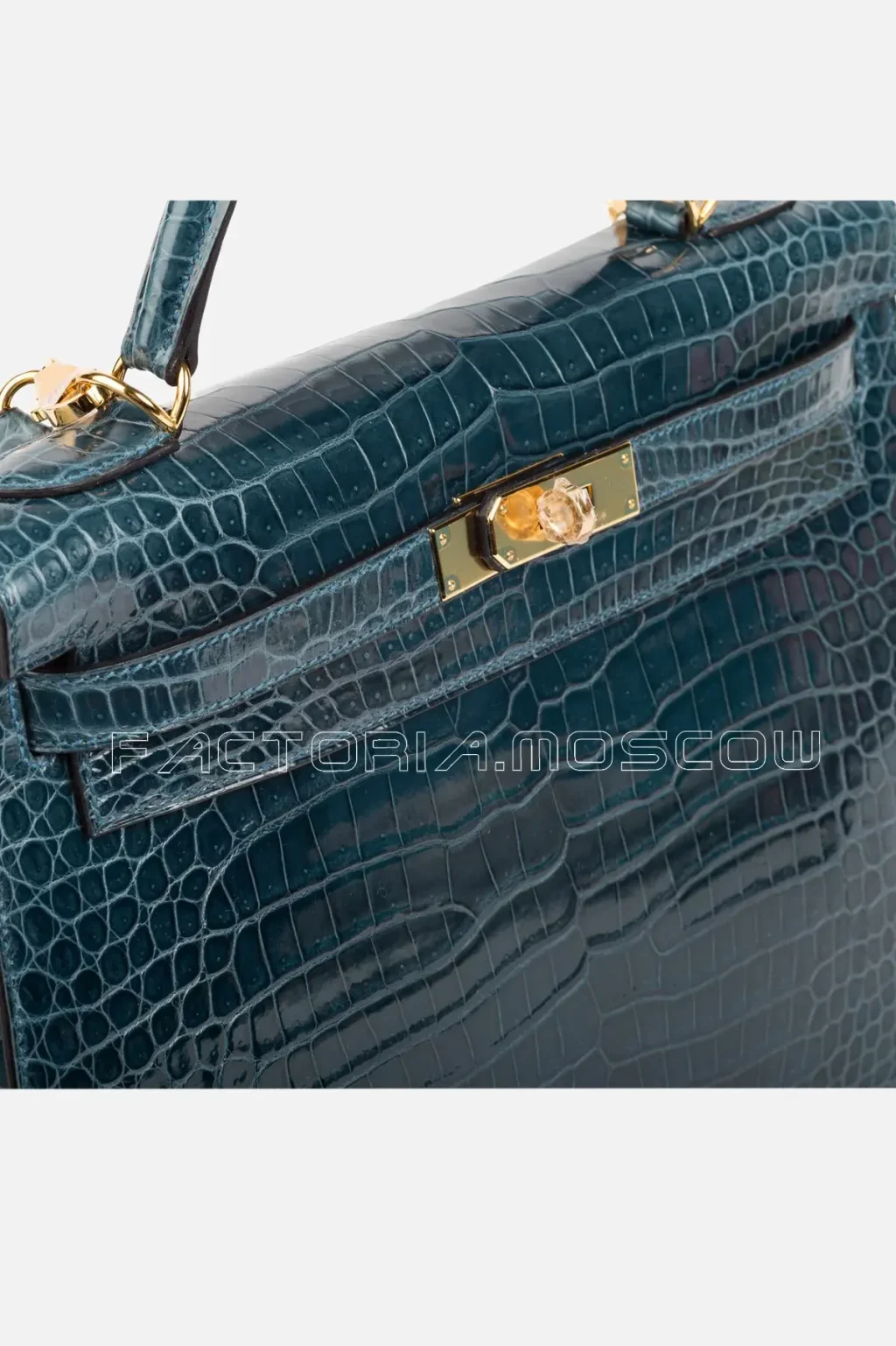 Hermes Kelly Sellier 32 Porosus Crocodile Colour Blue Roi GHW