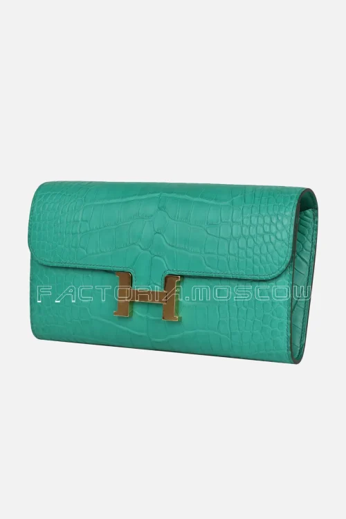 Hermès Constance Wallet To Go Vert Jade Matte Alligator GHW