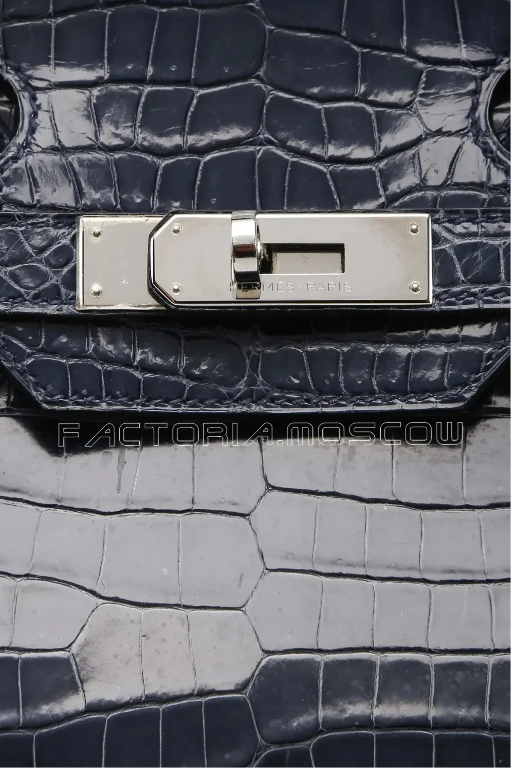Hermes Birkin 30 Shiny Porosus Bleu Tempête PHW