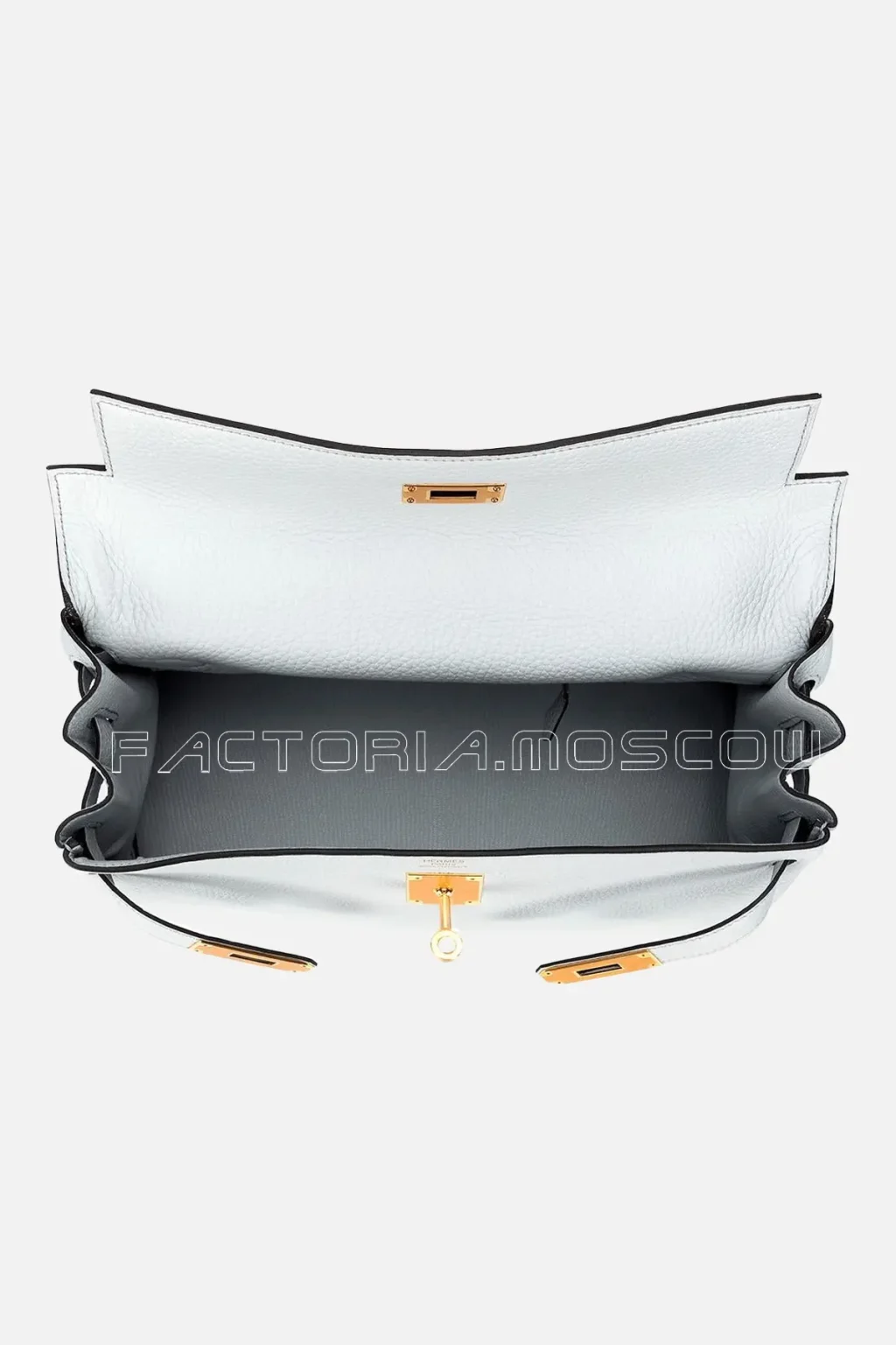 Hermès Kelly Retourne 32 Clemence Colour Pale Blue Colour Gold