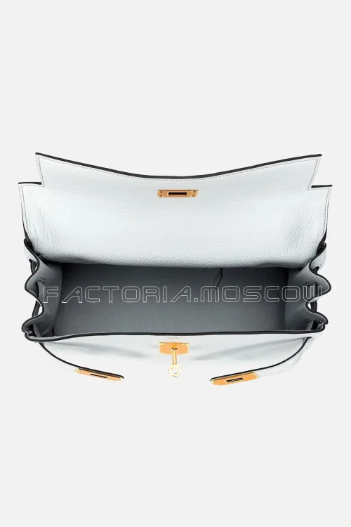 Hermès Kelly Retourne 32 Clemence Colour Pale Blue Colour Gold