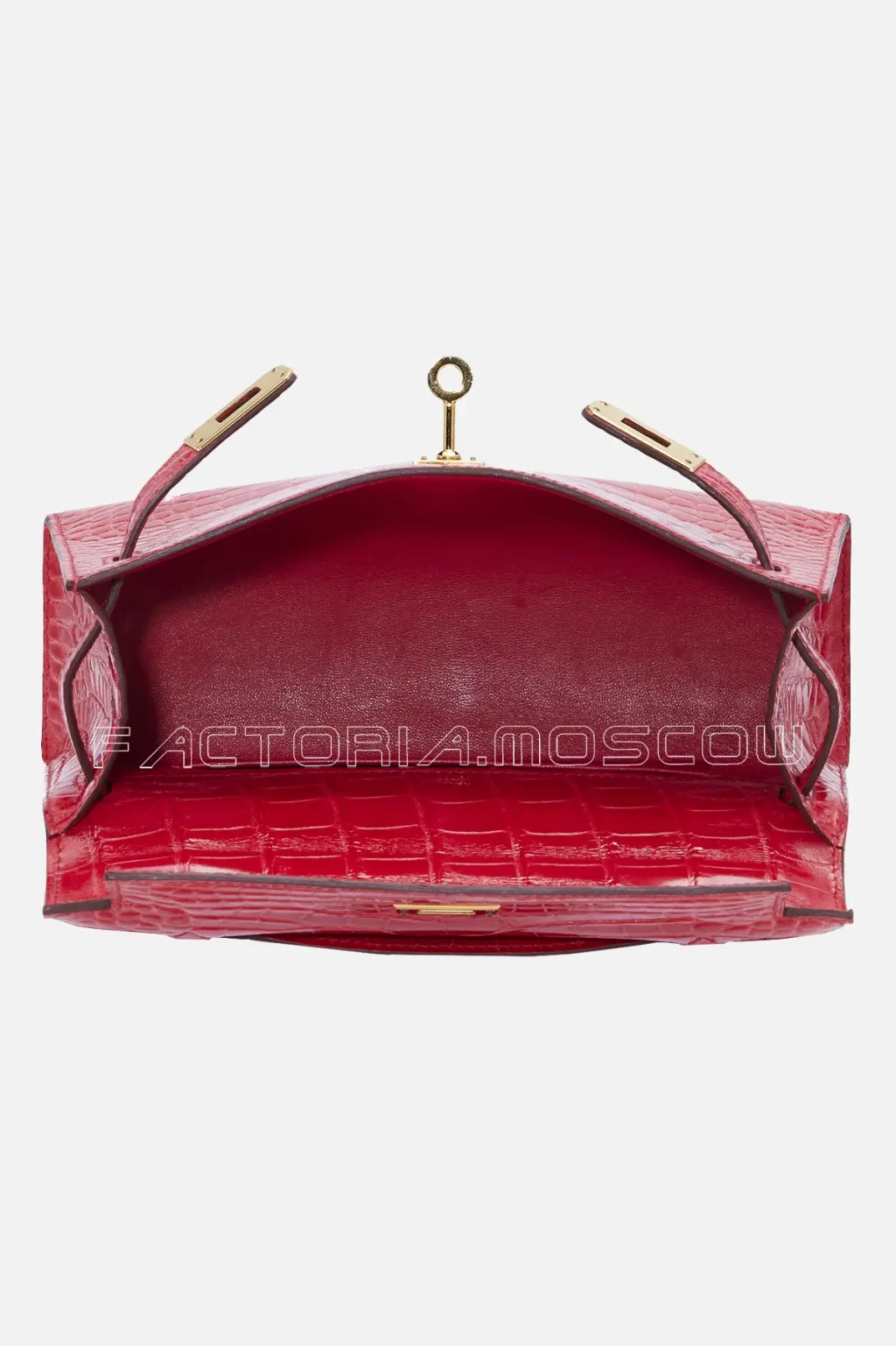 Hermes Kelly Pochette Shiny Alligator Colour Bougainvillier GHW