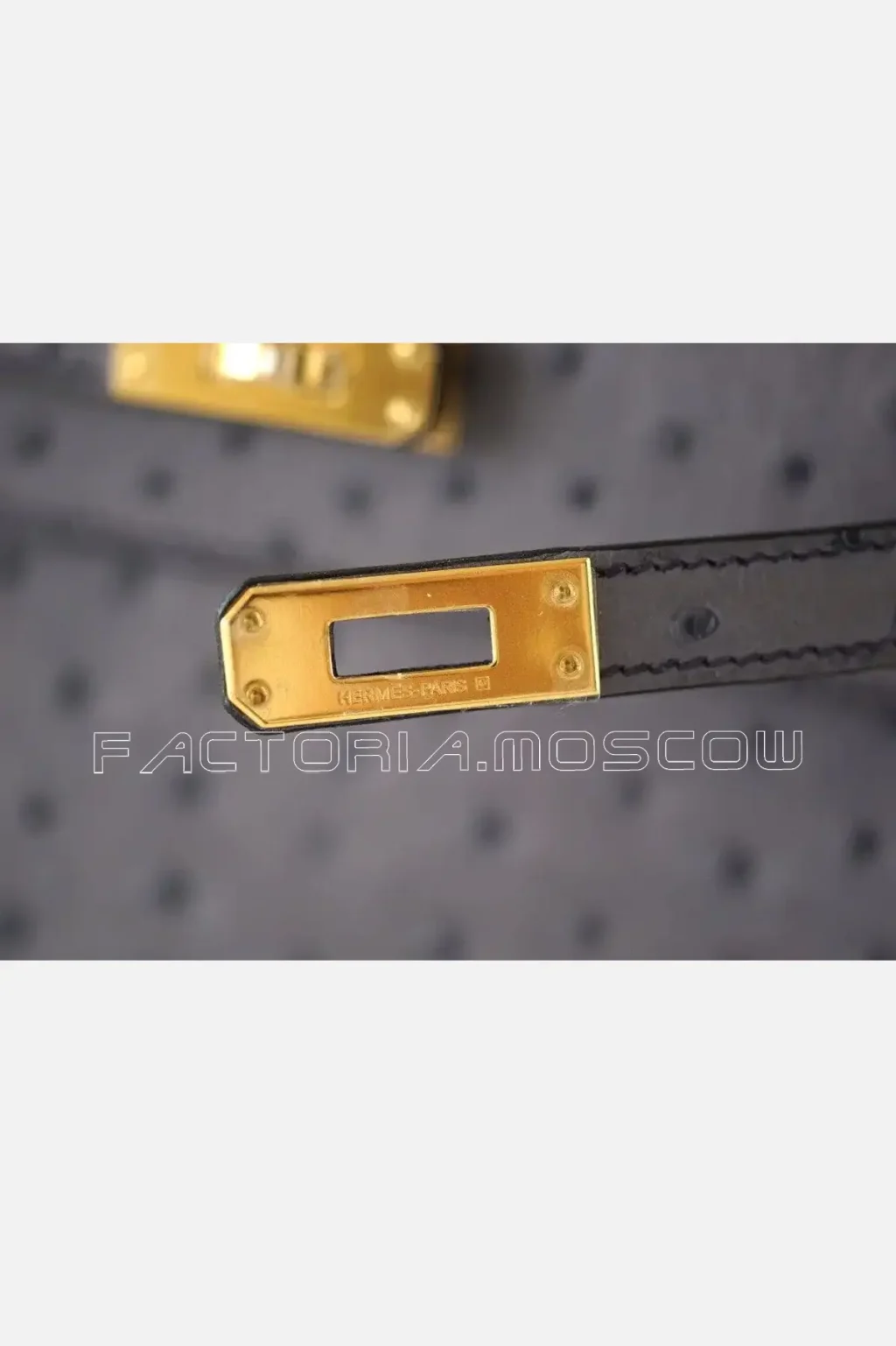 Hermes Kelly Pochette Clutch Ostrich Bag Colour Gris Agate GHW