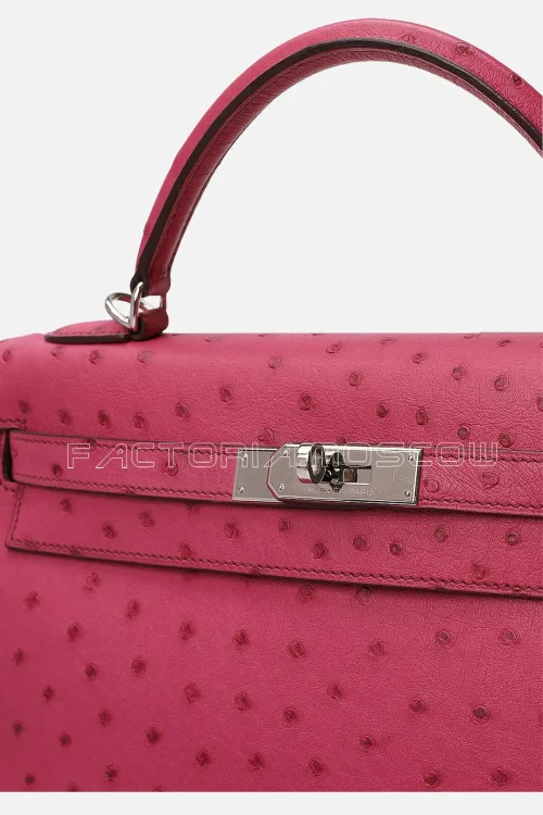 Hermes Kelly Retourne 32 Ostrich Colour Fuchsia PHW