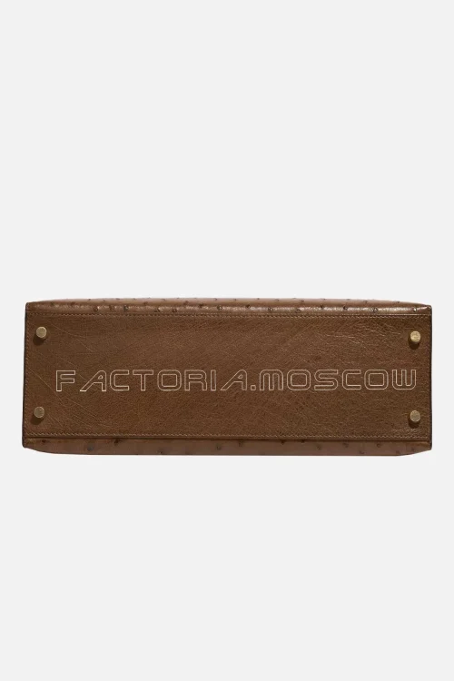 Hermès Kelly Sellier 32 Ostrich Colour Marron / Vert Anis GHW
