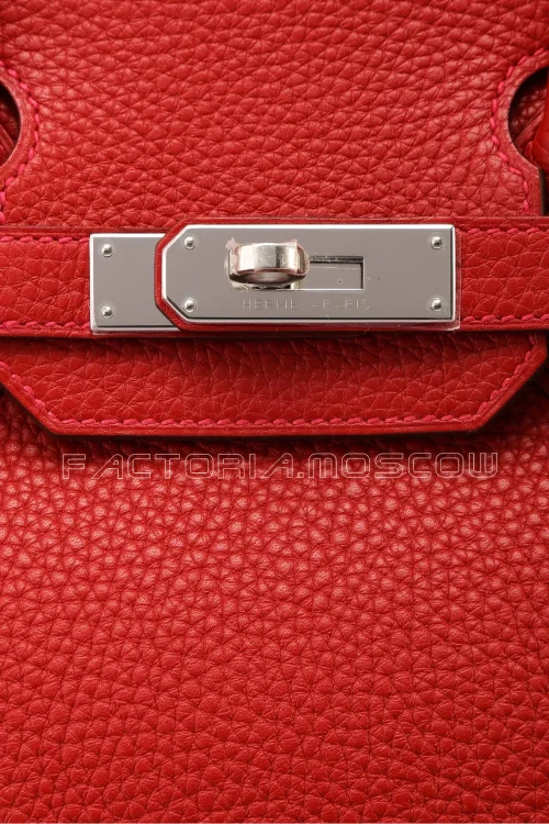 Hermes Birkin 30 Taurillon Clemence Rouge Casaque PHW