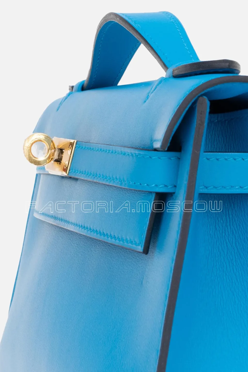 Hermès Kelly Pochette Swift Colour Blue Frida GHW