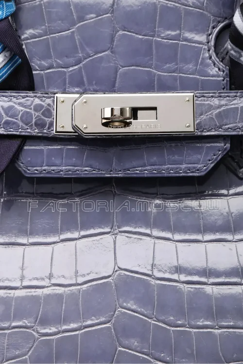 Hermes Birkin 30 Shiny Bleu Brighton Niloticus PHW