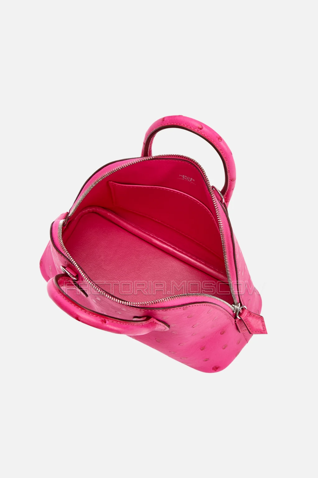 Hermès Mini Bolide Rose Tyrien Ostrich PHW
