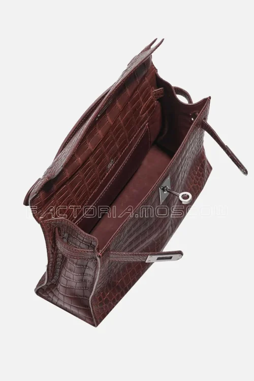 Hermès Kelly Pochette Alligator Matte Colour Bourgogne PHW