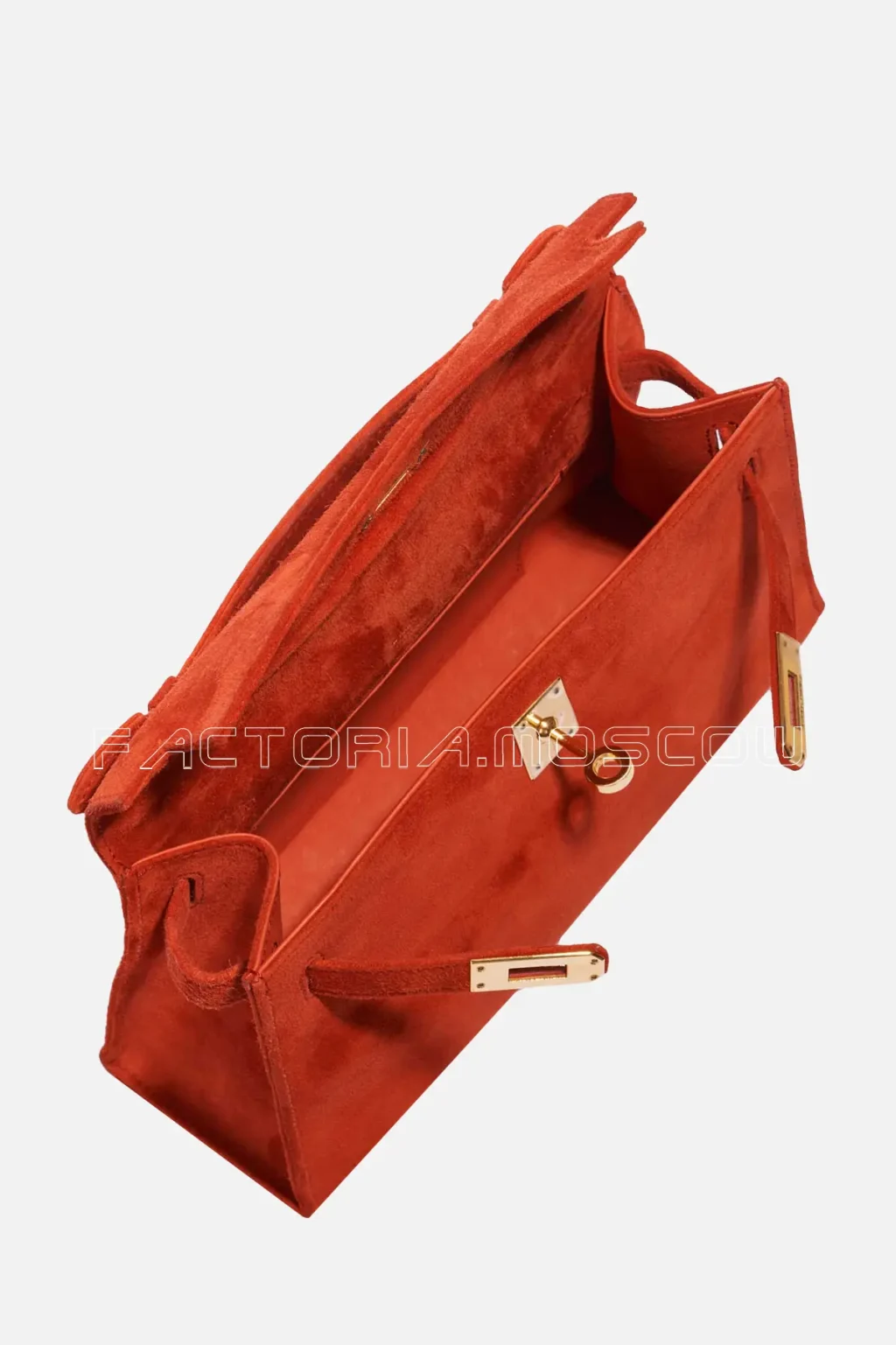 Hermès Kelly Pochette Doblis Suede Colour Rouge Vif GHW