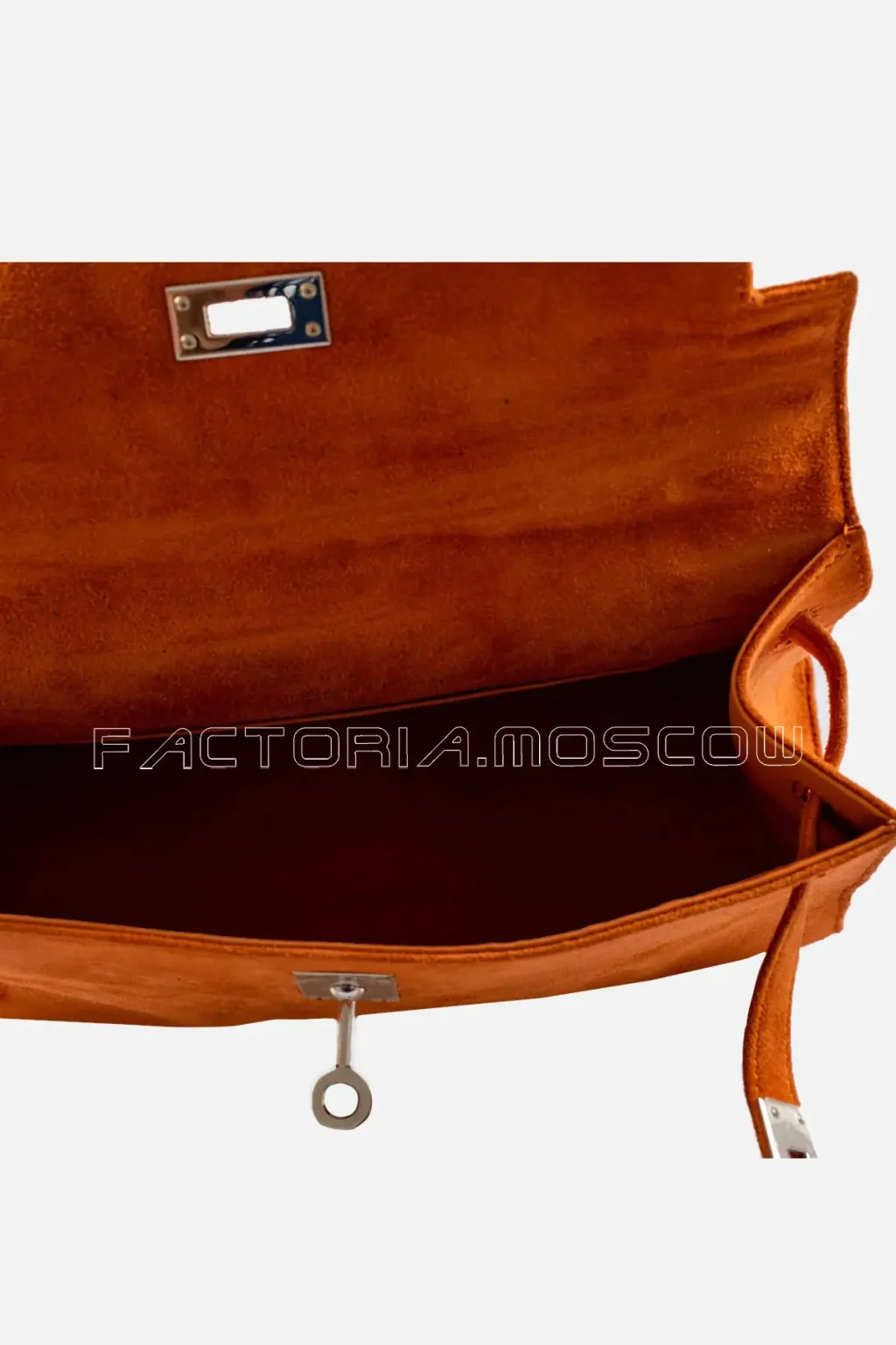 Hermes Kelly Mini Pochette Orange Veau Doblis Suede PHW