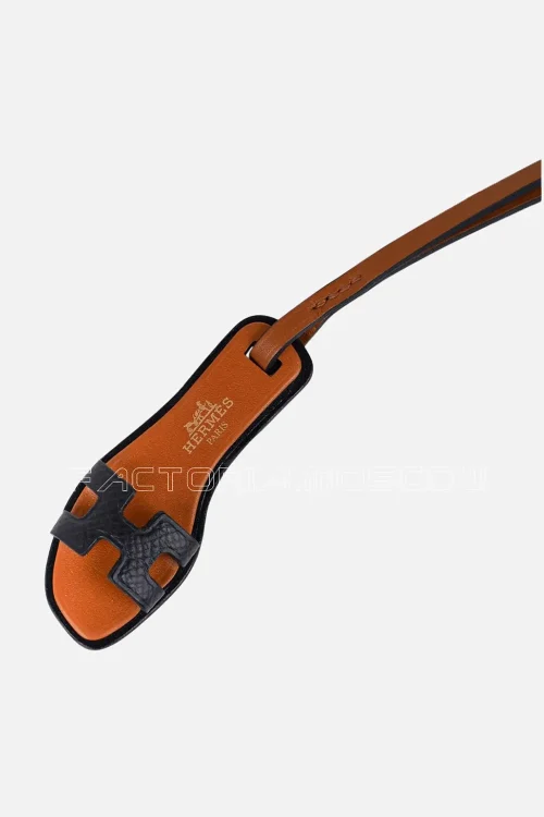 Hermes Oran Nano Bag Charm Black Epsom Leather New w/ Box