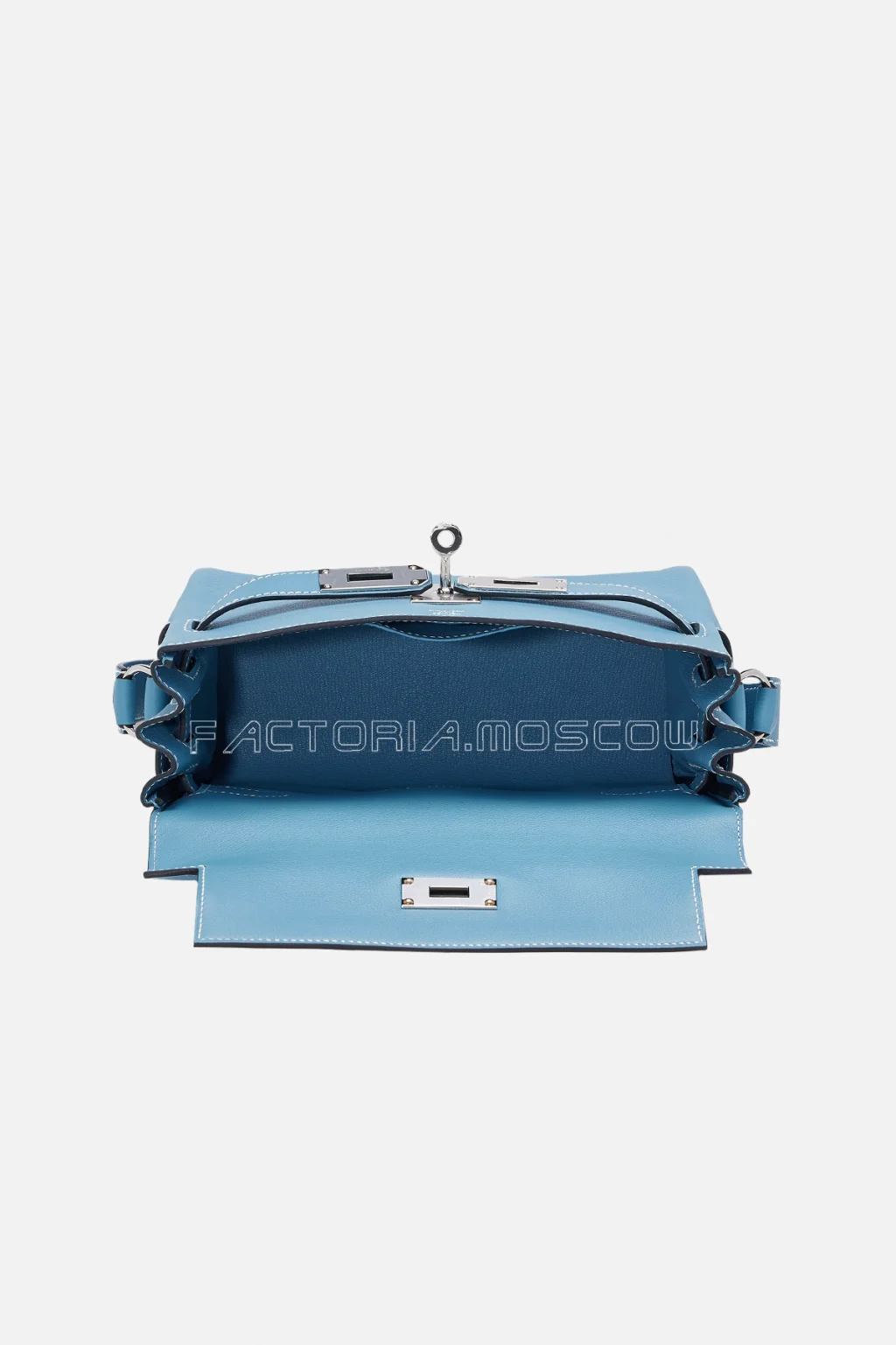 Hermes Kelly Messenger PM Bleu Jean Evercolor PHW