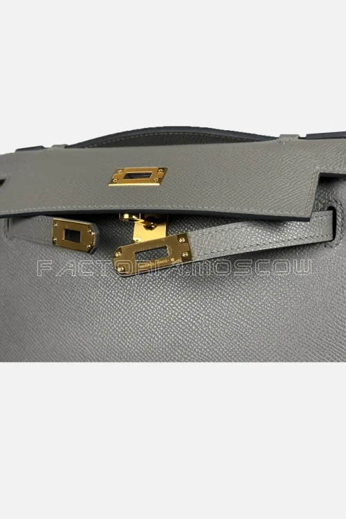Hermes Kelly Pochette Epsom Colour Gris Meyer GHW