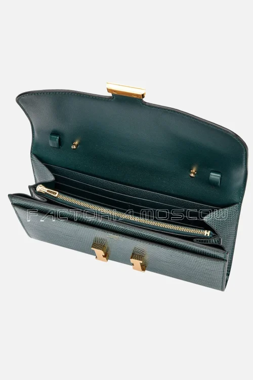 Hermès Constance To-Go Vert Cypres Shiny Niloticus Lizard GHW