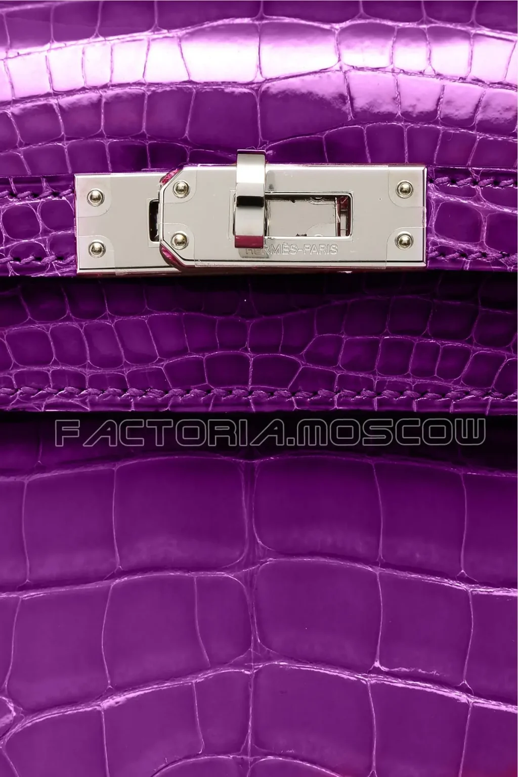 Hermes Kelly Pouchette Alligator lisse Colour Ultraviolet PHW