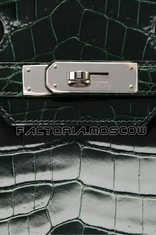 Hermes Birkin 30 Shiny Crocodile Niloticus Colour Vert Fonce PHW