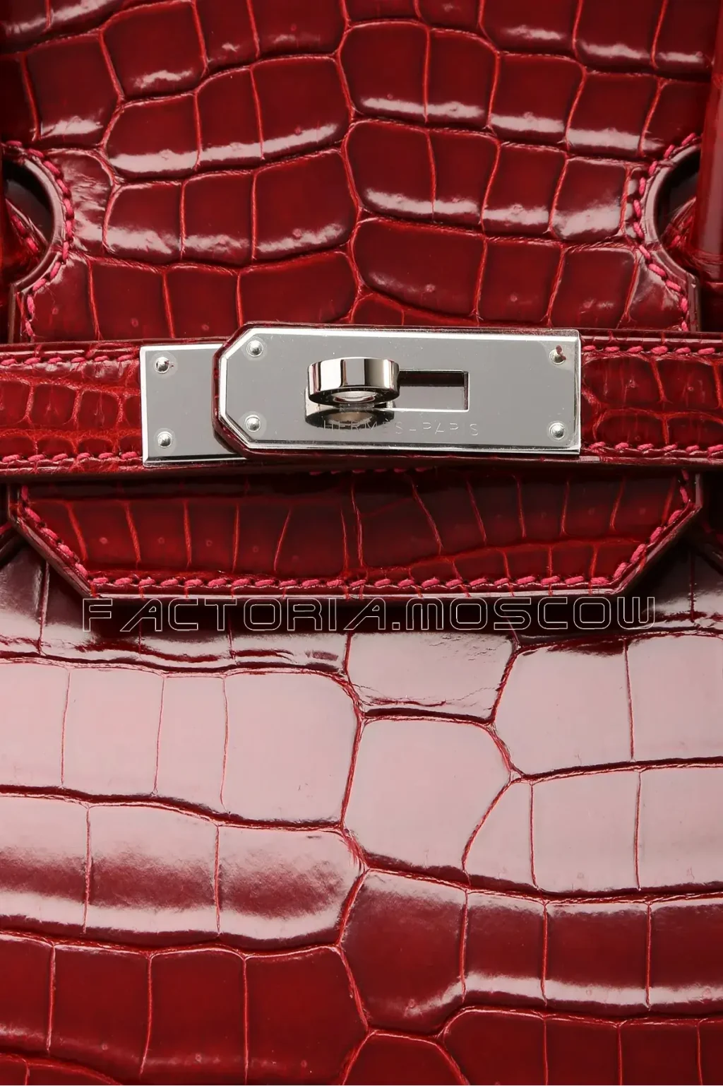 Hermes Birkin 30 Shiny Rouge Vif Porosus PHW