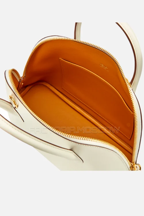 Hermès Bolide 25 White/Sesame Evercolor GHW