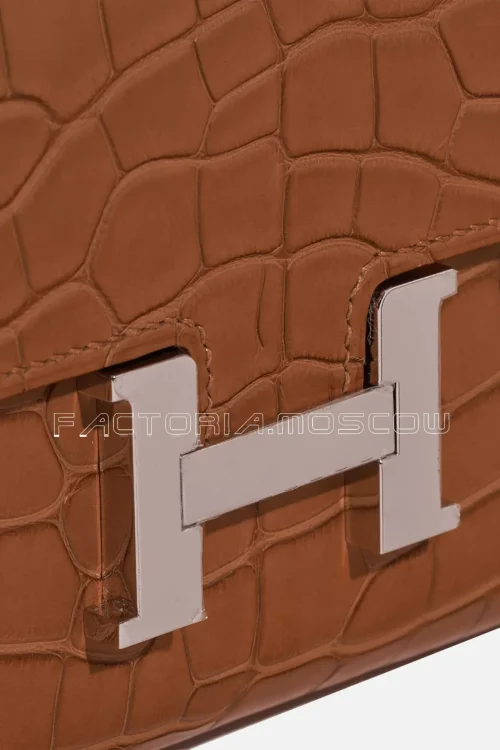 Hermès Constance To Go Gold Matte Alligator PHW