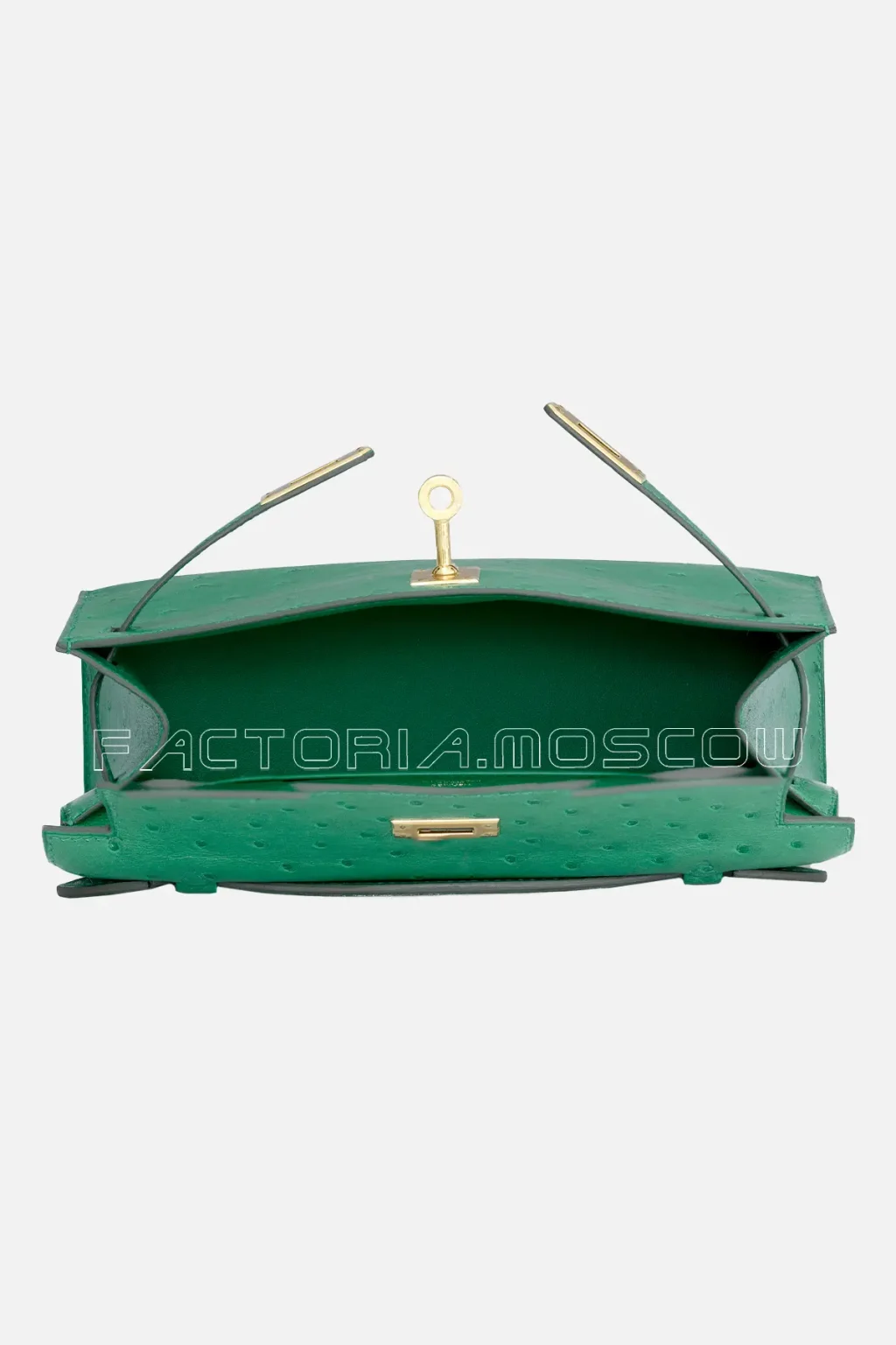 Hermes Kelly Pochette Vert Vertigo Ostrich GHW