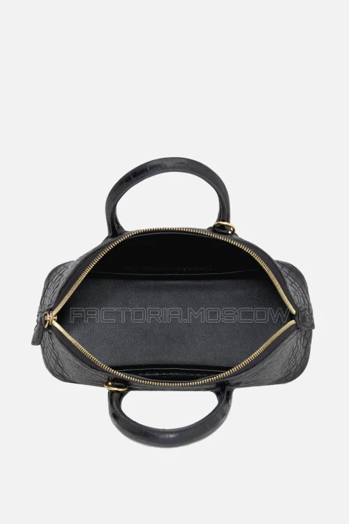 Hermes Mini Bolide Matte Black Porosus Crocodile GHW