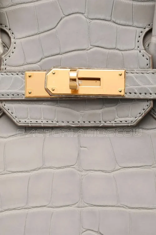 Hermes Birkin 30 Gris Perle Matte Alligator GHW