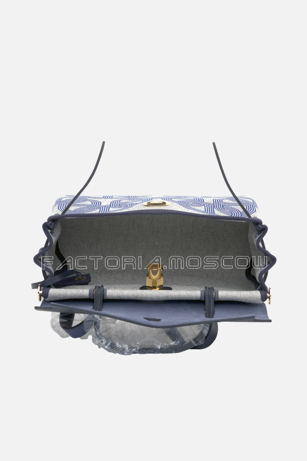 Hermes Herbag Zip 31 Chaine D'Ancre Canvas/Bleu Royal Vache Hunter Leather GHW