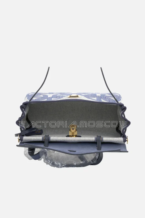 Hermes Herbag Zip 31 Chaine D'Ancre Canvas/Bleu Royal Vache Hunter Leather GHW