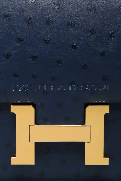 Hermes Constance 24 Bleu De Malte Ostrich GHW