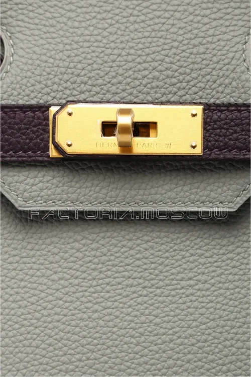 Hermes HSS Birkin 30 Gris Mouette & Raisin Togo Brushed GHW
