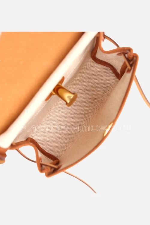 Hermes Herbag Zip 20 Mini Ecru And Beige Toile H Canvas/Fauve Vache Hunter GHW
