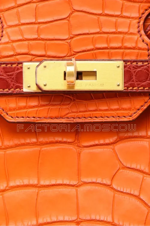 Hermes HSS Birkin 30 Feu & Rouge H Alligator Brushed GHW