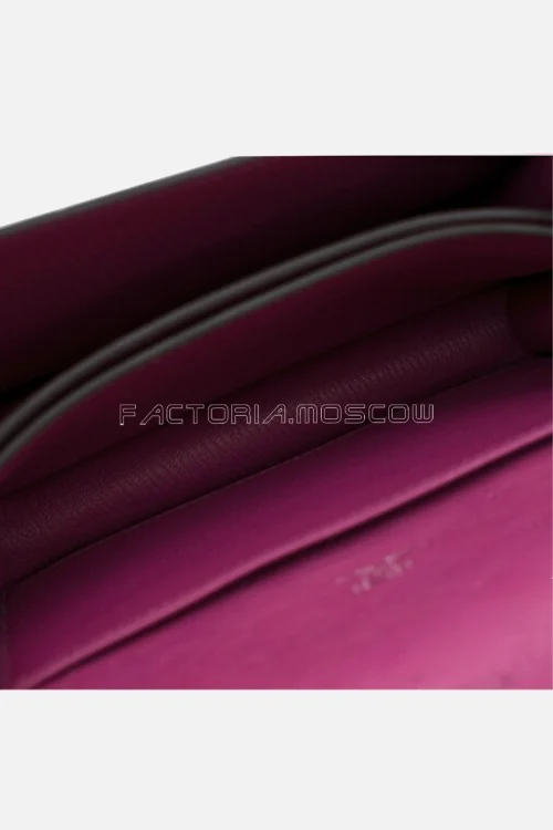 Hermes Mini Roulis 18 Rose Pourpre Ostrich PHW