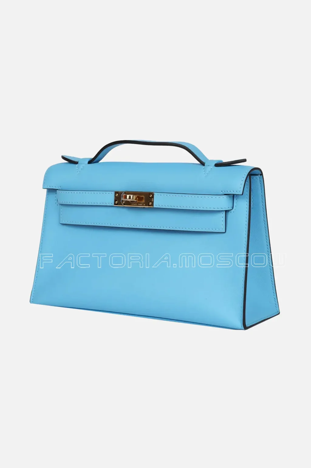 Hermès Kelly Pochette Swift Colour Celeste GHW