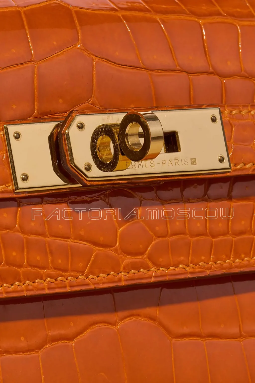 Hermès Kelly Sellier 32 Porosus Crocodile Colour Pain D'Epice GHW