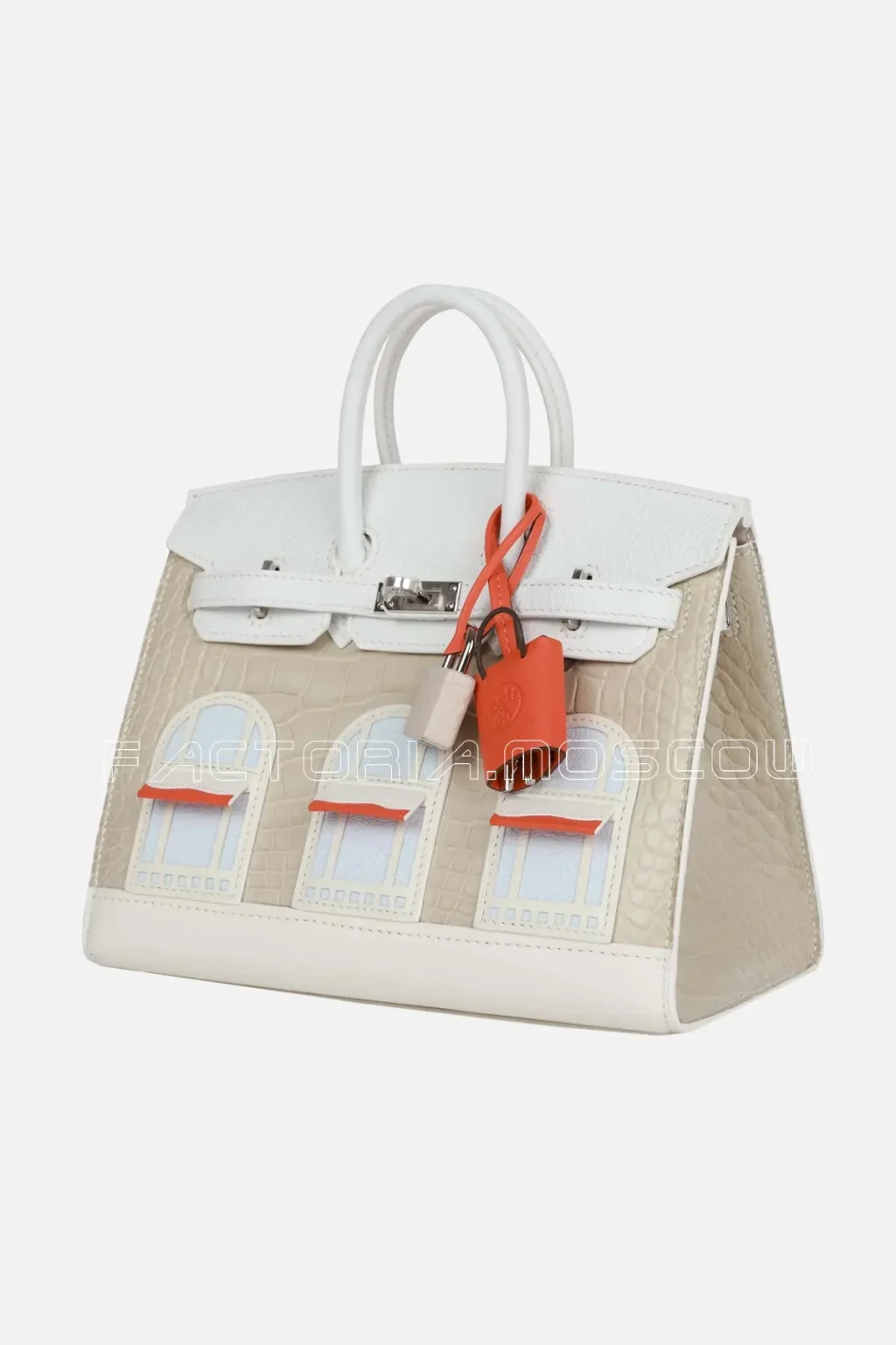 Hermès Faubourg Birkin Sellier 20 Beton Matte Alligator, Blanc Togo, Bleu Brume Chèvre and White, Orange H and Craie Swift, Blanc Sombrero PHW