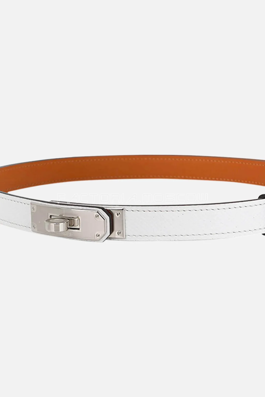 Hermes Kelly 18 Belt Adjustable White Epsom PHW