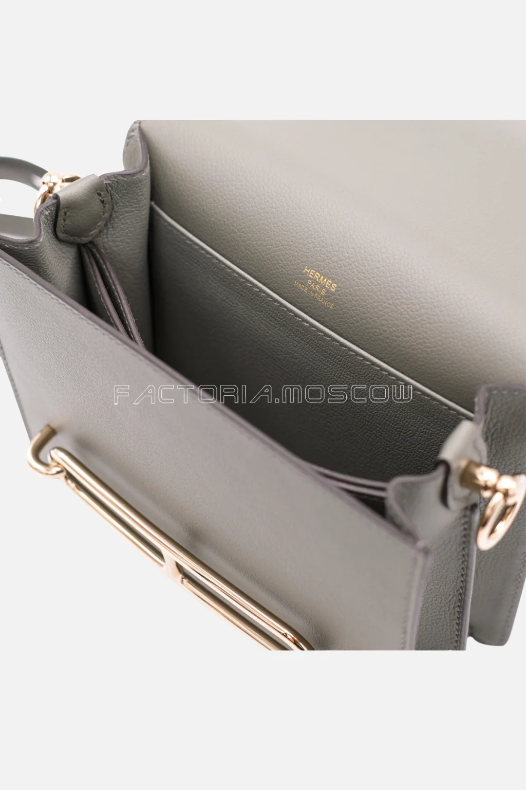 Hermès Mini Roulis 18 Gris Meyer Evercolor GHW