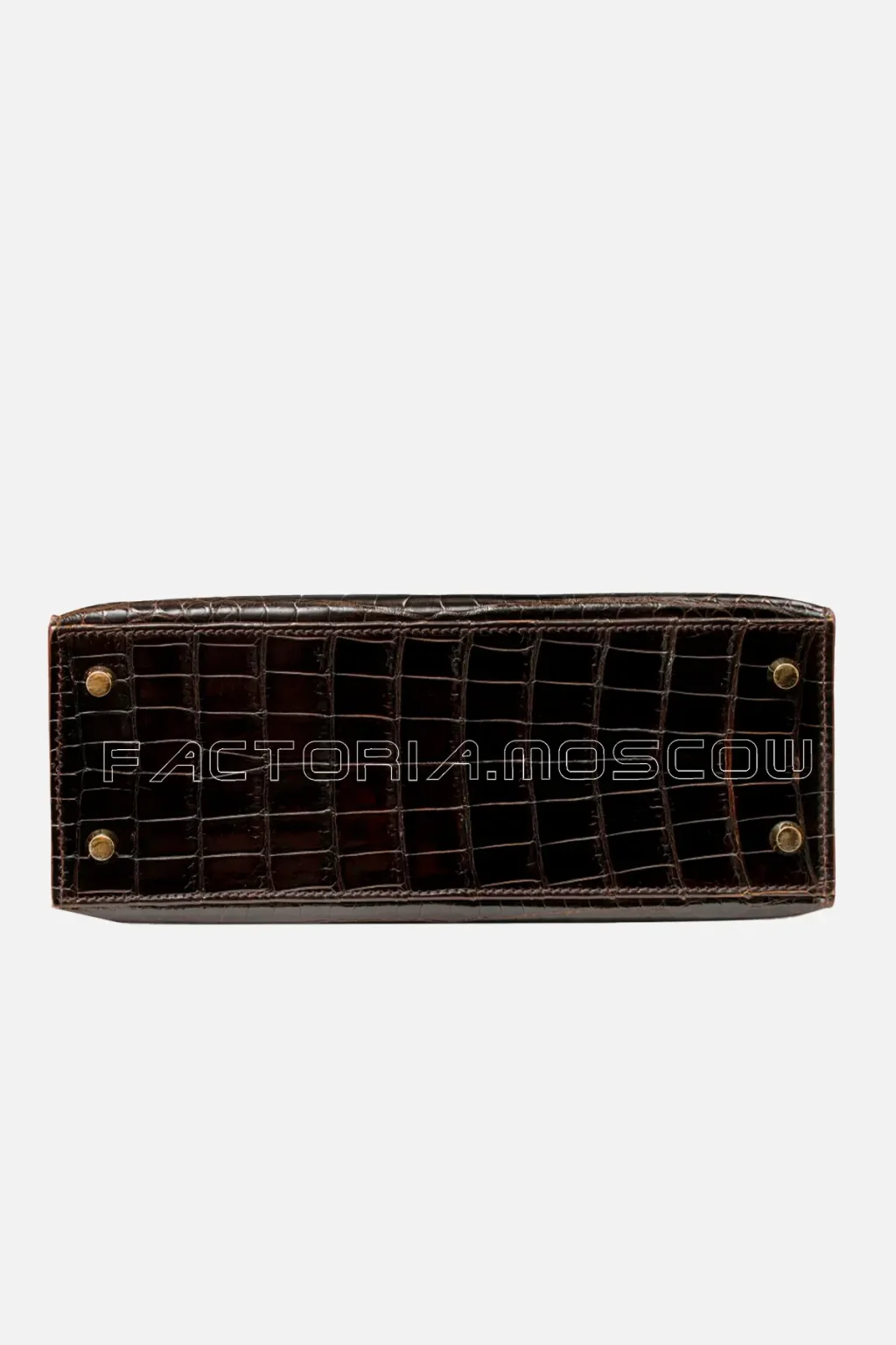 Hermès Kelly Sellier 25 Shiny Porosus Crocodile Colour Cocaon GHW