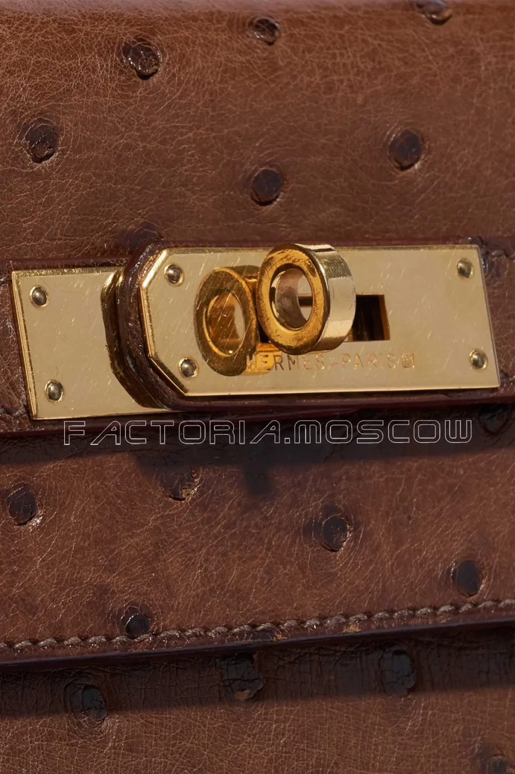 Hermès Kelly Sellier 32 Ostrich Colour Marron GHW