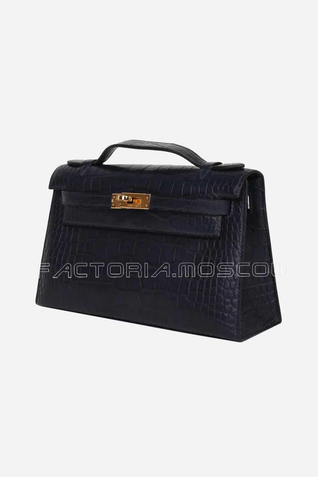 Hermès Kelly Pochette Bleu Indigo Matte Alligator GHW