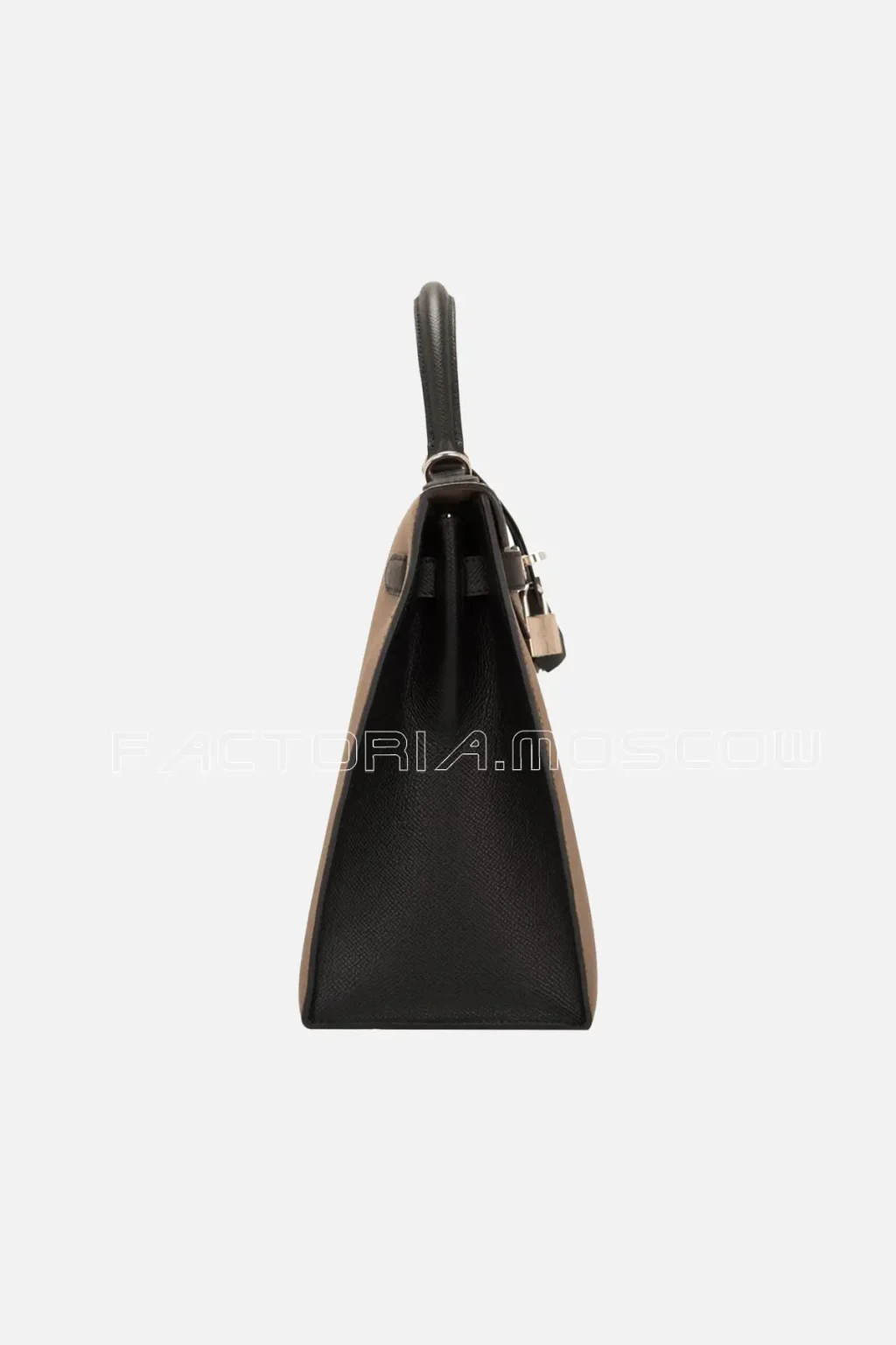 Hermes HSS Kelly Sellier 32 Epsom Bi-Color Etoupe And Black PHW